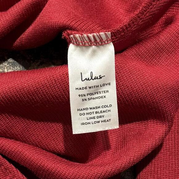 Lulus Womens Bodysuit Mockneck Long Sleeve Ribbed Red Size Medium EA - Picture 3 of 4